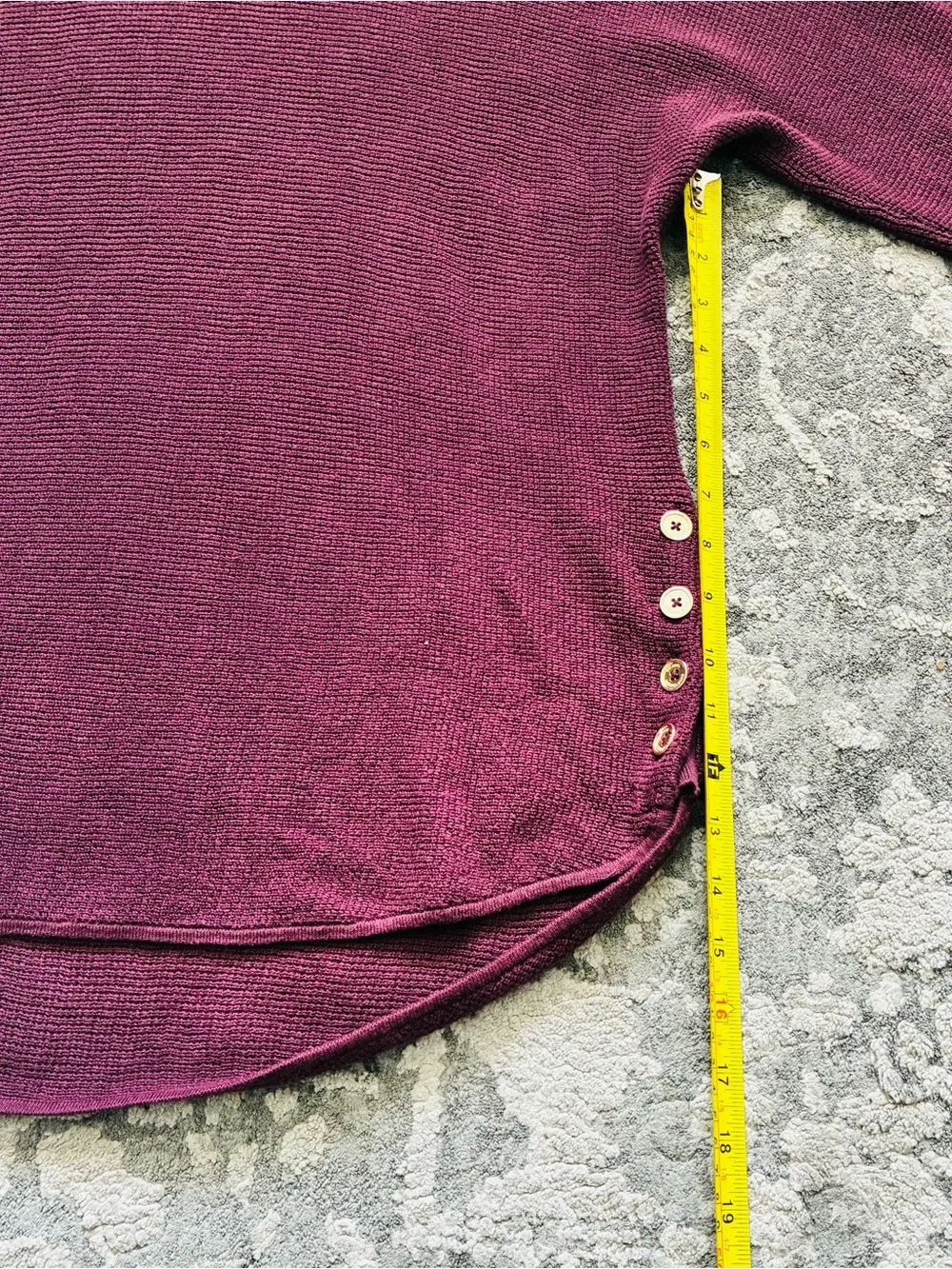 Michael Kors Plum Scoop Neck Knit Sweater with Button Cuffs